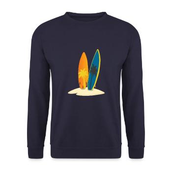 Surfing! - Unisex Sweatshirt - navy - Front - Alina (178cm) & Michal (187cm)
