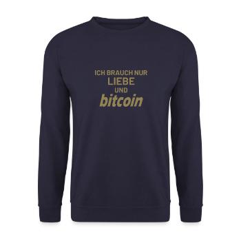 J’ai juste besoin de Bitcoin et d’amour - Sweat-shirt Unisexe - marine - Devant - Alina (178cm) & Michal (187cm)