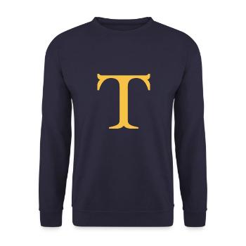 T - Unisex Pullover - Navy - Vorne - Alina (178cm) & Michal (187cm)