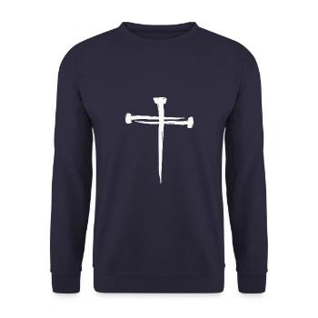 Croix de clous - Sweat-shirt Unisexe - marine - Devant - Alina (178cm) & Michal (187cm)