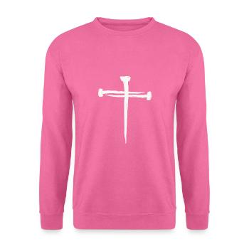Kreuz aus Nägel - Unisex Pullover - Pink - Vorne