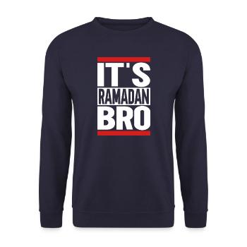 It's Ramadan, Bro - Unisex Sweatshirt - navy - Front - Alina (178cm) & Michal (187cm)