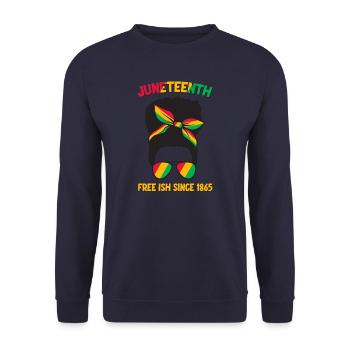 Juneteenth - Unisex Sweatshirt - navy - Front - Alina (178cm) & Michal (187cm)