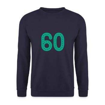 60 YEARS. 60th ANNIVERSARY. ANNIVERSARY 60 YEARS. 60 - Unisex Sweatshirt - navy - Front - Alina (178cm) & Michal (187cm)