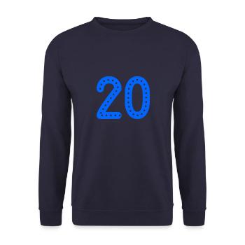 20 ANS. 20e ANNIVERSAIRE. ANNIVERSAIRE 20 ANS. 20 - Sweat-shirt Unisexe - marine - Devant - Alina (178cm) & Michal (187cm)