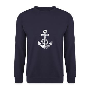 Anchor Icon Silhouette Harbor - Unisex Sweatshirt - navy - Front - Alina (178cm) & Michal (187cm)