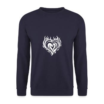 Coeur, Feu, Amour - Sweat-shirt Unisexe - marine - Devant - Alina (178cm) & Michal (187cm)