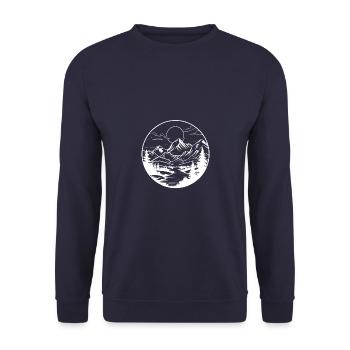 Mountains, Landscape, Nature - Unisex Sweatshirt - navy - Front - Alina (178cm) & Michal (187cm)