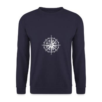 Kompass symbol silhouette - Unisex Pullover - Navy - Vorne - Alina (178cm) & Michal (187cm)