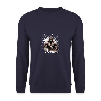 Gorilla Bodybuilding Beast - Unisex Pullover - Navy - Vorne - Alina (178cm) & Michal (187cm)