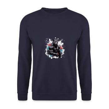 Muscle léopard Bodybuilding Beast - Sweat-shirt Unisexe - marine - Devant - Alina (178cm) & Michal (187cm)