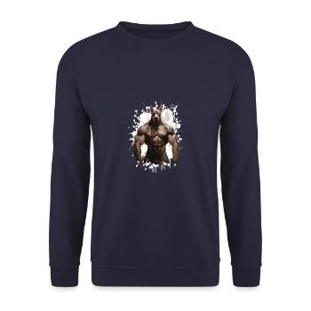 Doberman Chien Muscles Workout Beast - Sweat-shirt Unisexe - marine - Devant - Alina (178cm) & Michal (187cm)
