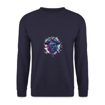 Capitaine du crâne de pirate - Sweat-shirt Unisexe - marine - Devant - Alina (178cm) & Michal (187cm)