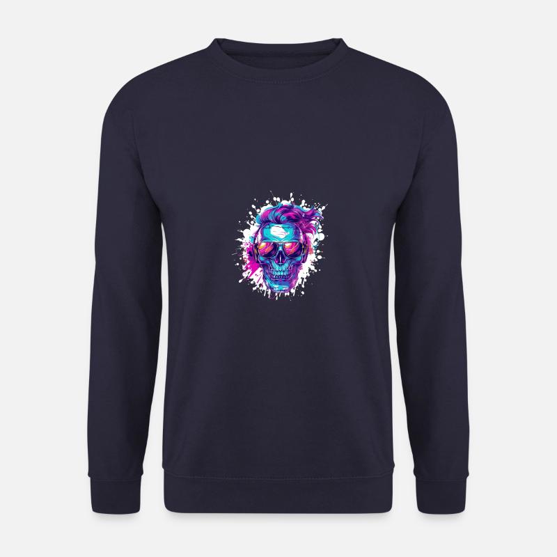 Techno Totenkopf Party - Unisex Pullover - Navy