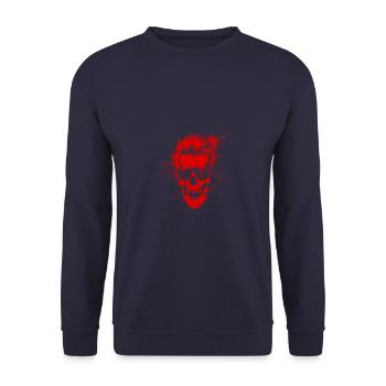 Punker Totenkopf Party - Unisex Pullover - Navy - Vorne - Alina (178cm) & Michal (187cm)