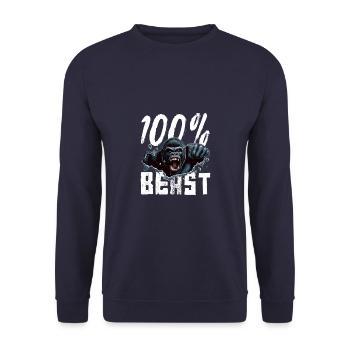 Gorilla Beast Power - Unisex Sweatshirt - navy - Front - Alina (178cm) & Michal (187cm)