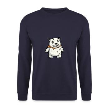 Eisbär Halloween Lustig Zombie - Unisex Pullover - Navy - Vorne - Alina (178cm) & Michal (187cm)