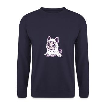 Hyena Halloween Funny Ghost - Unisex Sweatshirt - navy - Front - Alina (178cm) & Michal (187cm)