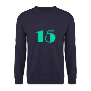 15 ANS,15e ANNIVERSAIRE,ANNIVERSAIRE 15 ANS,QUINZE - Sweat-shirt Unisexe - marine - Devant - Alina (178cm) & Michal (187cm)