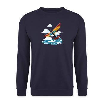 YellowUpSpreadClouds - Unisex Sweatshirt - navy - Front - Alina (178cm) & Michal (187cm)