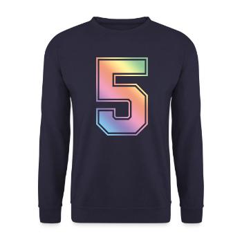 5 Number Colorful - Unisex Sweatshirt - navy - Front - Alina (178cm) & Michal (187cm)