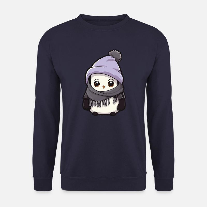 Pinguin Winter Comic - Unisex Pullover - Navy