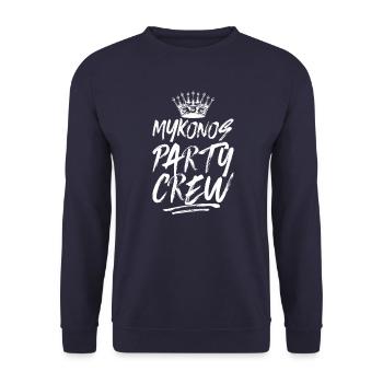Dicton de l’équipe de fête de Mykonos - Sweat-shirt Unisexe - marine - Devant - Alina (178cm) & Michal (187cm)