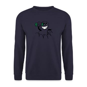 Erdnuss mit Geldscheinen / peanut 'n money (3c) - Unisex Pullover - Navy - Vorne - Alina (178cm) & Michal (187cm)