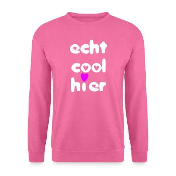 echt cool hier herz weiss pink - Unisex Pullover - Pink - Vorne