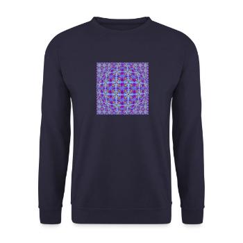 LUMIÈRE À MOTIF FRACTAL OP ART - Sweat-shirt Unisexe - marine - Devant - Alina (178cm) & Michal (187cm)