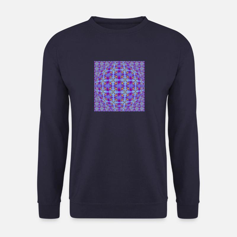 FRACTAL PATTERN LIGHT OP ART - Unisex Pullover - Navy