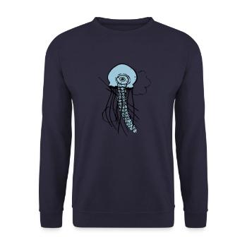 Qualle - Unisex Pullover - Navy - Vorne - Alina (178cm) & Michal (187cm)