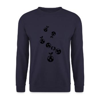 Planet Earth - Unisex Sweatshirt - navy - Front - Alina (178cm) & Michal (187cm)