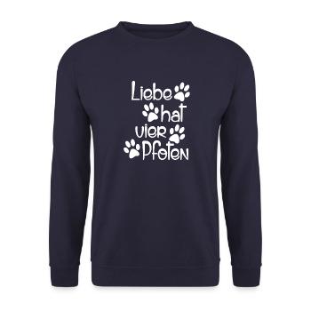 Liebe hat vier Pfoten [white] - Unisex Pullover - Navy - Vorne - Alina (178cm) & Michal (187cm)