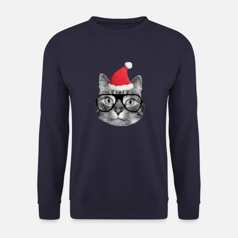 Cute christmas cat - Unisex Sweatshirt - navy