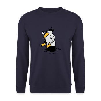 moewe_am_hafen_3c - Unisex Sweatshirt - navy - Front - Alina (178cm) & Michal (187cm)