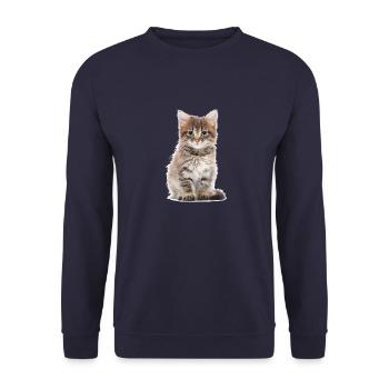 Katzenbaby - Unisex Pullover - Navy - Vorne - Alina (178cm) & Michal (187cm)