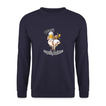 -Saupreiß - Unisex Pullover - Navy - Vorne - Alina (178cm) & Michal (187cm)
