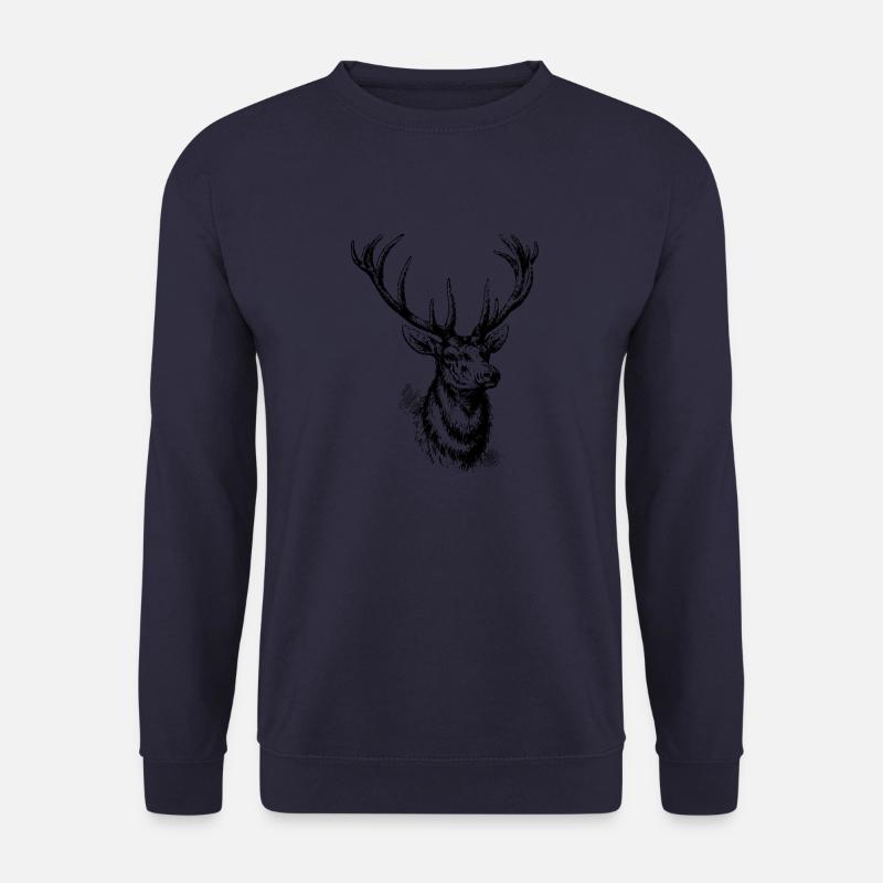 deer Hirsch Reh Geweih rentiere - Unisex Pullover - Navy