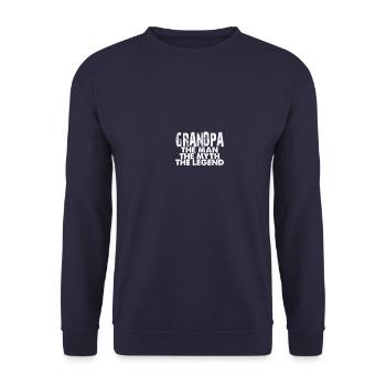 grandpa the man - Unisex Sweatshirt - navy - Front - Alina (178cm) & Michal (187cm)