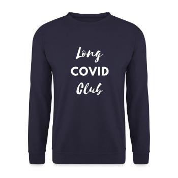 long covid club Corona Virus Lockdown Quarantine - Unisex Sweatshirt - navy - Front - Alina (178cm) & Michal (187cm)