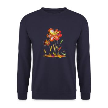 Fleur - Sweat-shirt Unisexe - marine - Devant - Alina (178cm) & Michal (187cm)