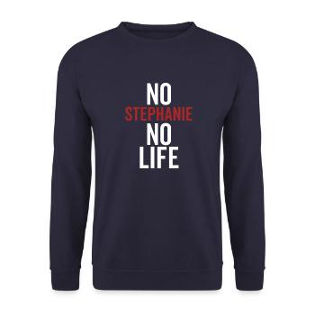 Pas de Stéphanie Pas de vie - Sweat-shirt Unisexe - marine - Devant - Alina (178cm) & Michal (187cm)