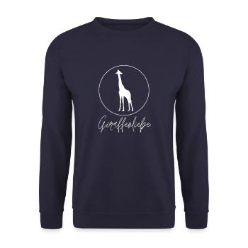 Giraffenliebe - Giraffe, Liebe, Safari - Unisex Pullover - Navy - Vorne - Alina (178cm) & Michal (187cm)