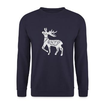 Suède Suède dalarna dala cheval cheval Joyeux Noël orignal - Sweat-shirt Unisexe - marine - Devant - Alina (178cm) & Michal (187cm)