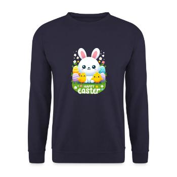 Happy Easter bunny - Unisex Sweatshirt - navy - Front - Alina (178cm) & Michal (187cm)