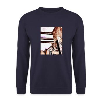 Duisburg Industrieruinen - Unisex Pullover - Navy - Vorne - Alina (178cm) & Michal (187cm)