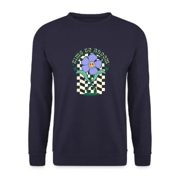 time to bloom - Unisex Sweatshirt - navy - Front - Alina (178cm) & Michal (187cm)