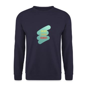 enjoy every moment - Unisex Pullover - Navy - Vorne - Alina (178cm) & Michal (187cm)