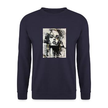 Frau no.3 - Unisex Pullover - Navy - Vorne - Alina (178cm) & Michal (187cm)
